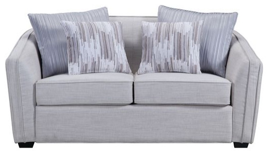 Acme Mahler II Loveseat With 4 Pillows Beige Linen   Transitional   Loveseats   by AMOC  Houzz