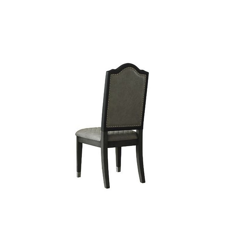 Side Chair with Fabric Seat and Arched Top， Set of 2， Beige