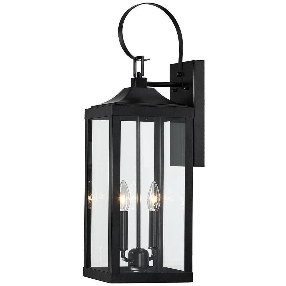 TRUE FINE Jefferson 2-Light 25.7 in. Black Large Outdoor Wall Lantern Sconce Light TD40021OT