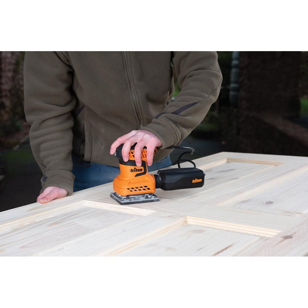 Triton 200W Orbital Sander with 1/4 Sheet Sanding Pad ;