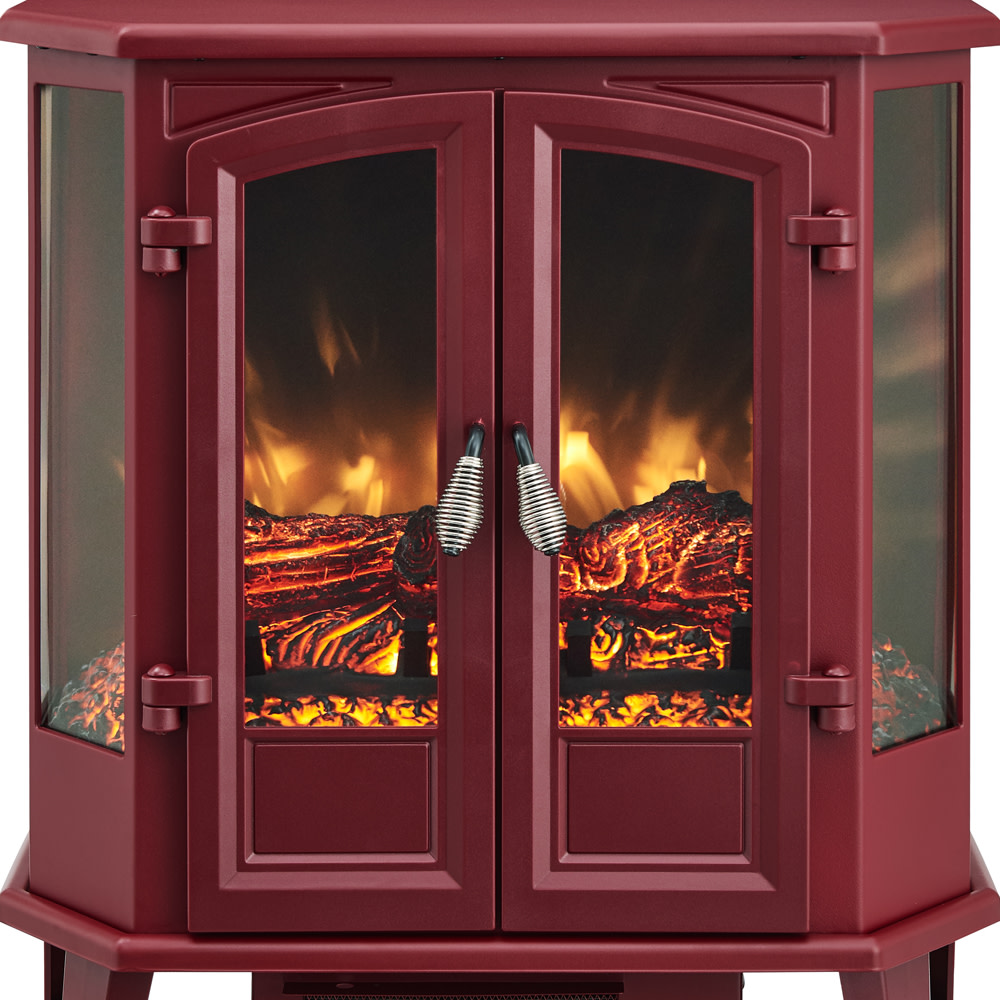 Hearthpro 25 Red 5 Sided Infrared Electric Stove ;