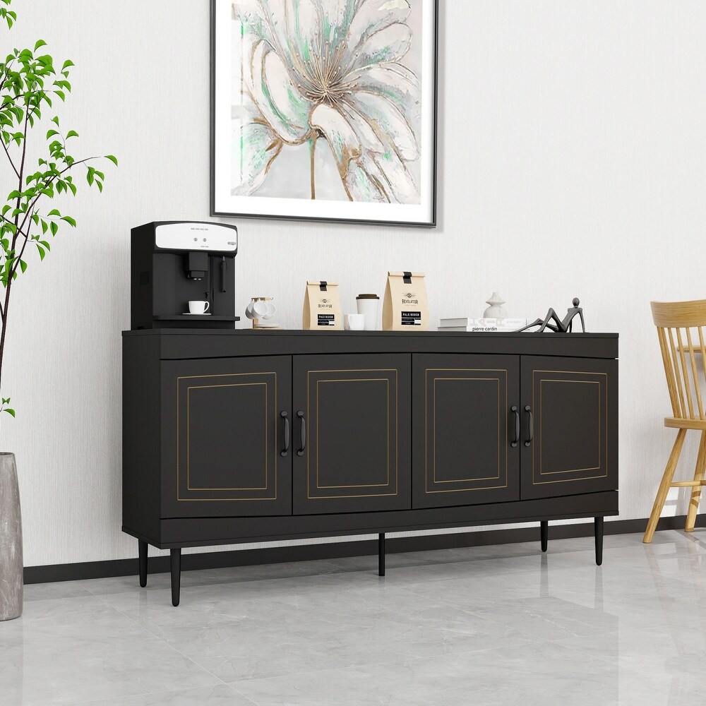 Sideboard Buffet Cabinet  Wooden Storage Cabinet with Adjustable Shelves   63.00\