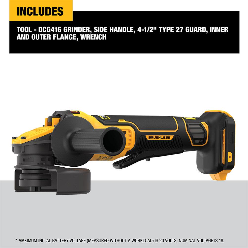 FLEXVOLT Advantage 20V MAX* 4-1/2-5 Angle Grinder ;