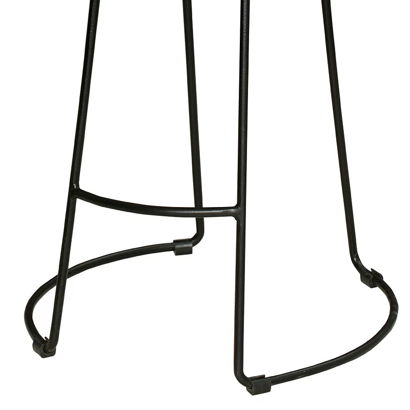 30 Inch Barstool with Curved Genuine Leather Seat and Tubular Frame， Tan Brown and Black