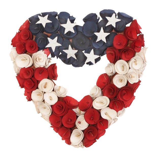 American Flag Themed Heart Shaped Wreath National Tree Company