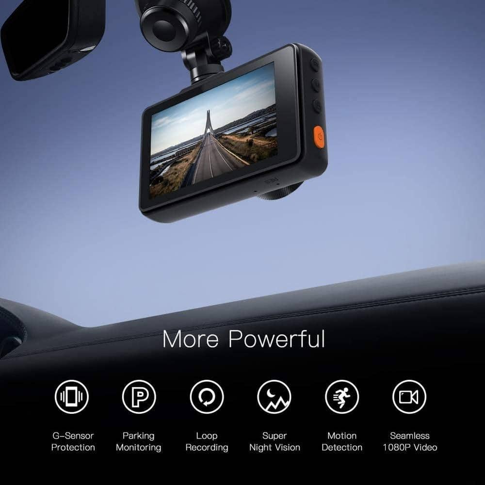 apeman 1080P FHD 3 Inch Car Camera 170° Wide Angle Screen Dash Cam C450