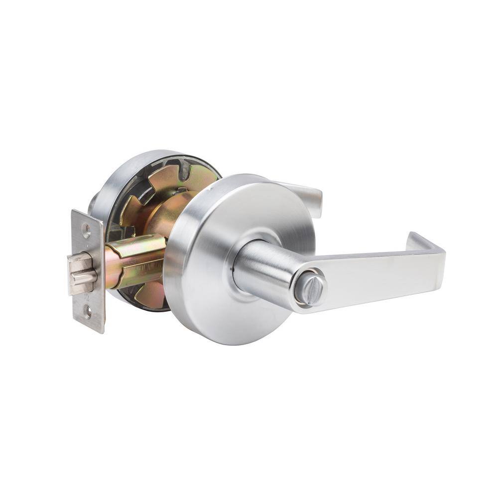 Global Door Controls Eiffel Standard Duty Brushed Chrome Grade 2 Commercial Cylindrical Entry Door Handle with Lock and Clutch Function GAL-1151L-R-626