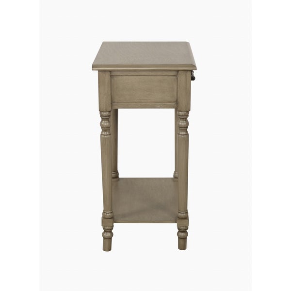 Anthony One Drawer Side Table， Stone Wash