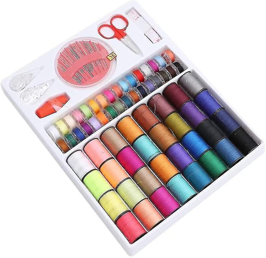 100pcs Sewing Thread Tools Kit，64 Rolls Machine Thread Spools And Sewing Bobbins，sewing Accessories (multi-color)