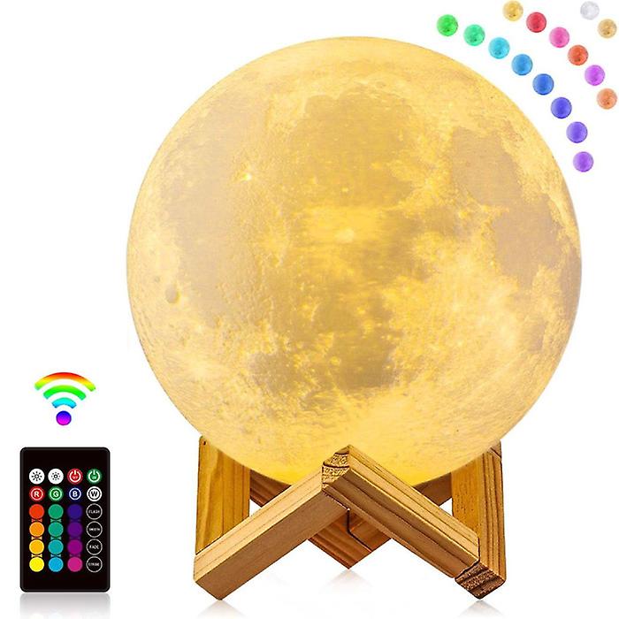 Mixxar 3D RGB Stars Moon Galaxy Lamp 20cm with Remote Control - Mood Lamp Table Lamp Starry Sky Projector