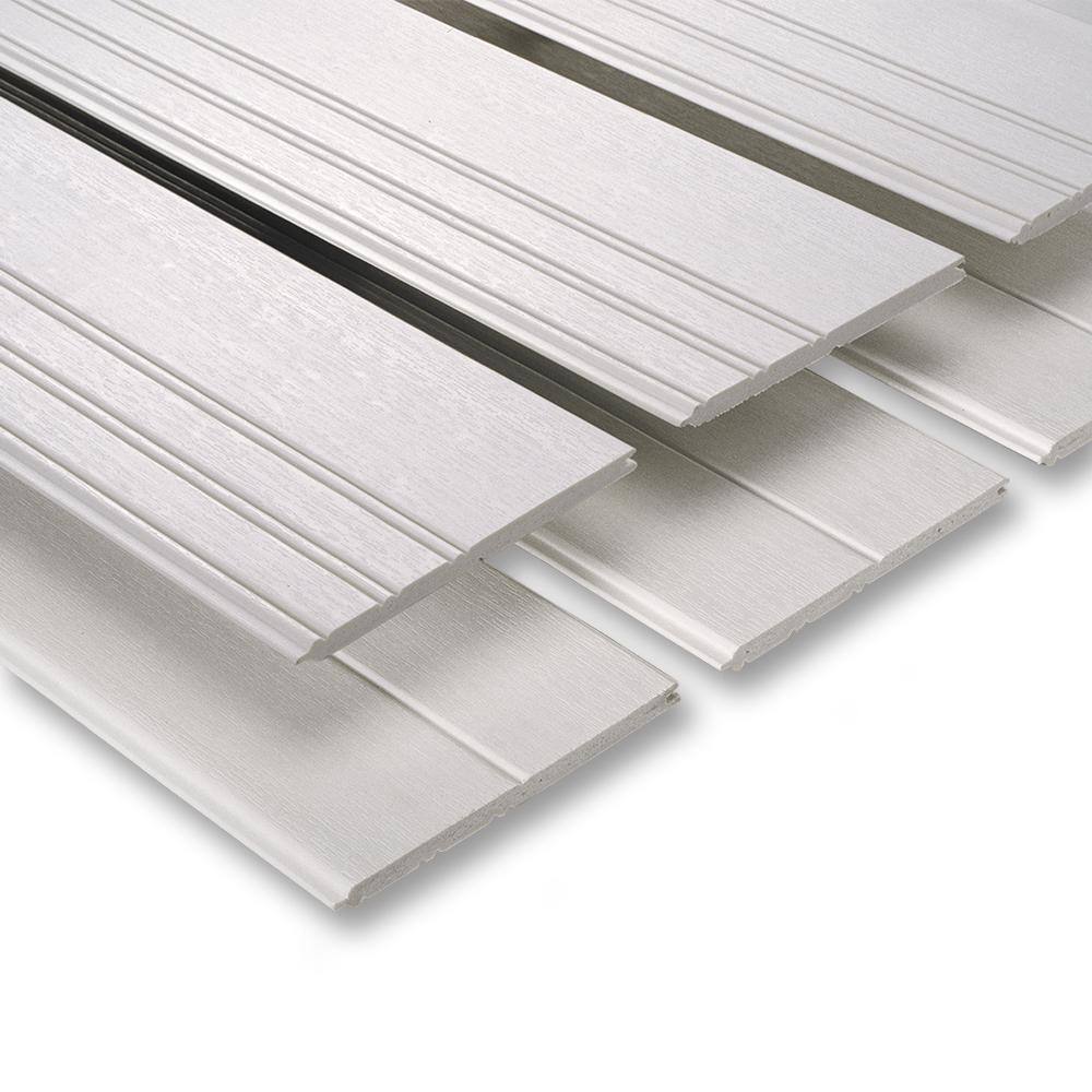 Everbilt 14 in. D x 7-14 in. W x 36 in. L Glue-On Tongue and Groove White PVC Wainscoting Panel (6-Pack) PMAX3011P