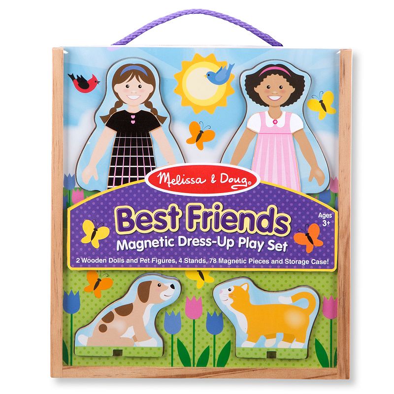 Melissa and Doug Best Friends Magnetic Dress-Up Wooden Dolls Set