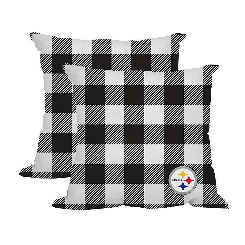 Pittsburgh Steelers 2-Pack Buffalo Check Plaid Outdoor Pillow Set