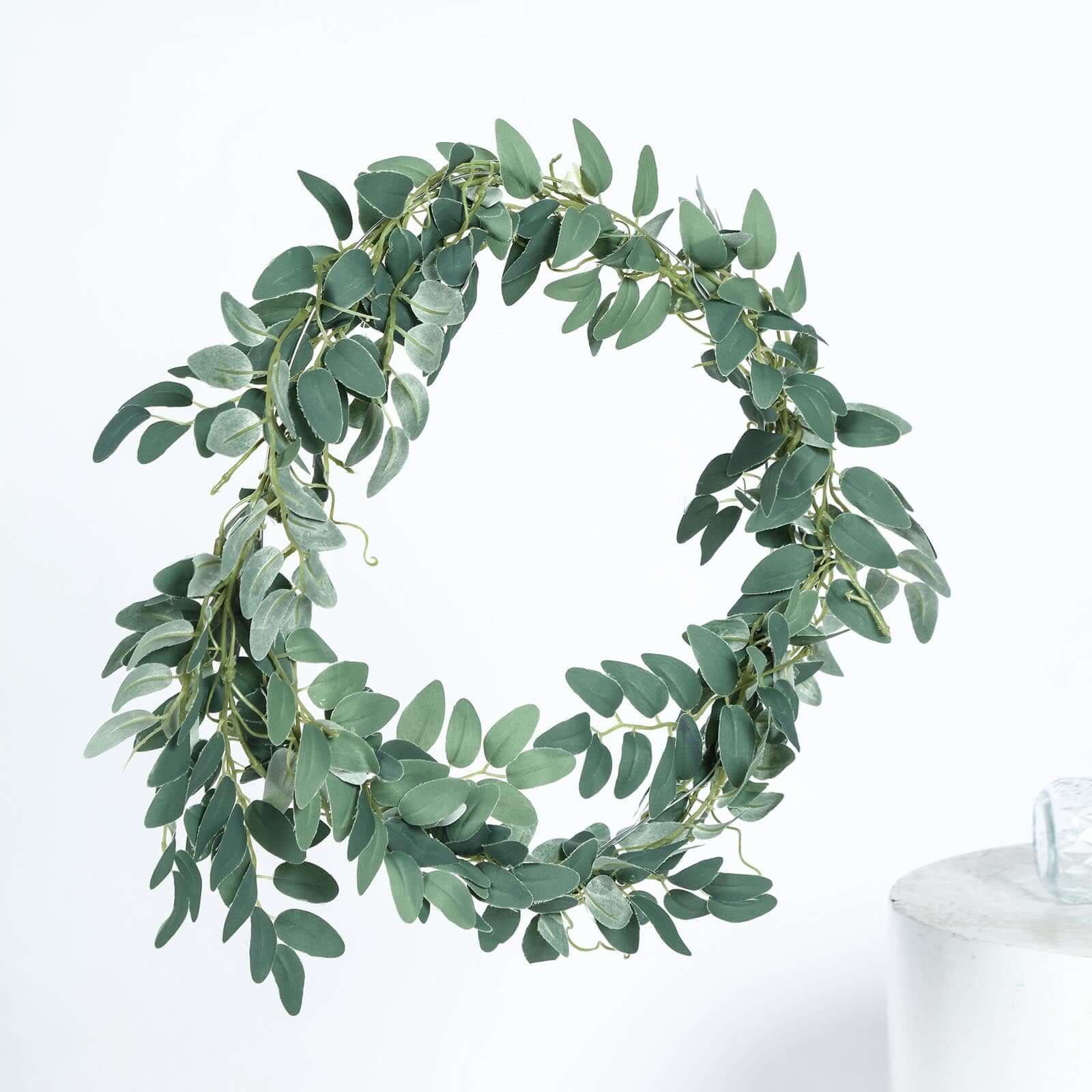 2 Pack Green Artificial Honey Locust Leaf Garland, Flexible Vine 6ft