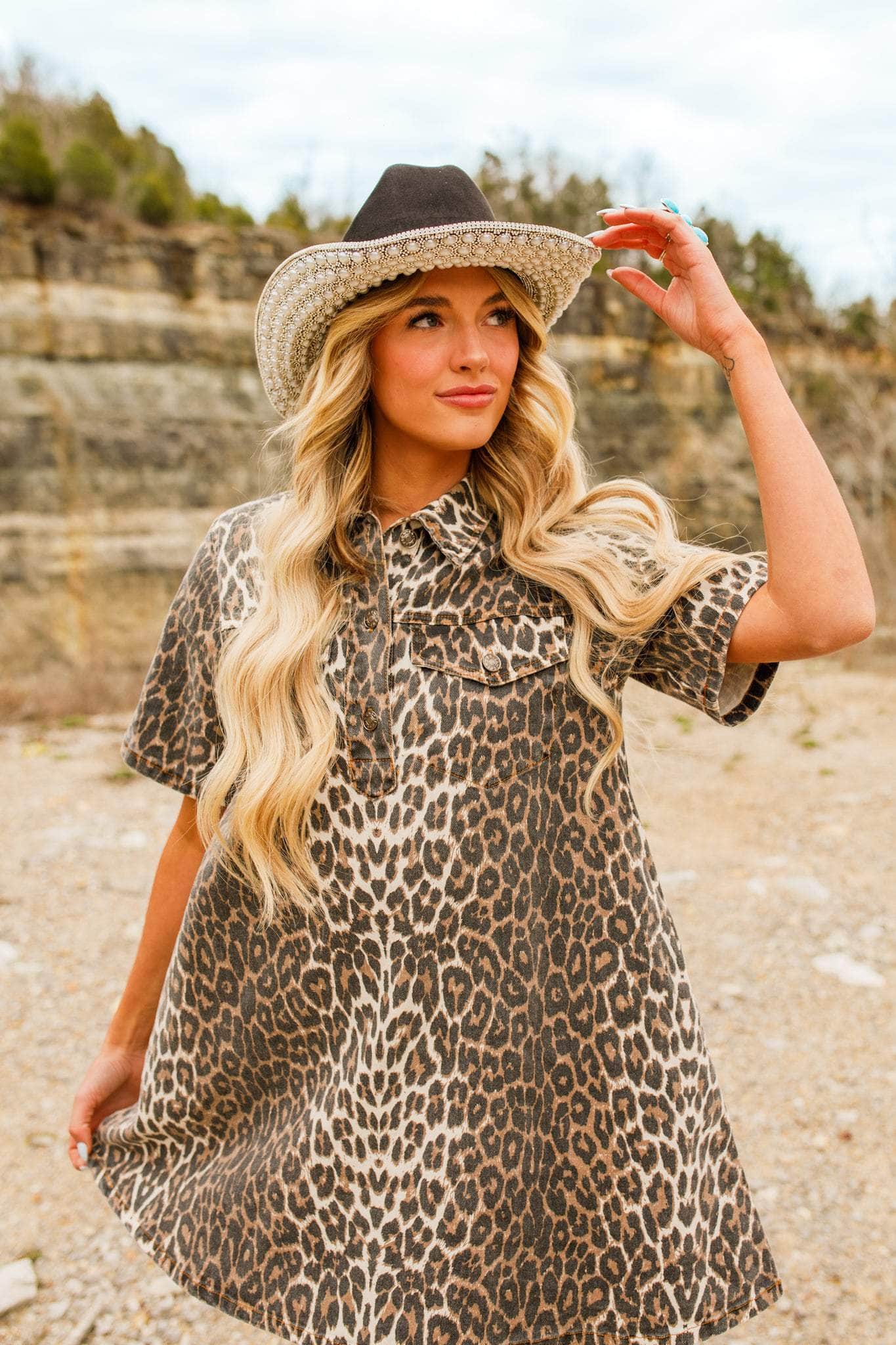 Leopard Denim Dress