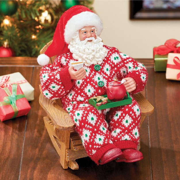 Collections Etc Recliner Santa In Jammies Christmas Figurine 5 75 X 9 5 X 7