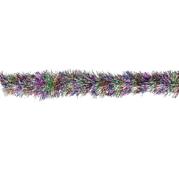 Unlit Shiny Rainbow Foil Tinsel Christmas Garland