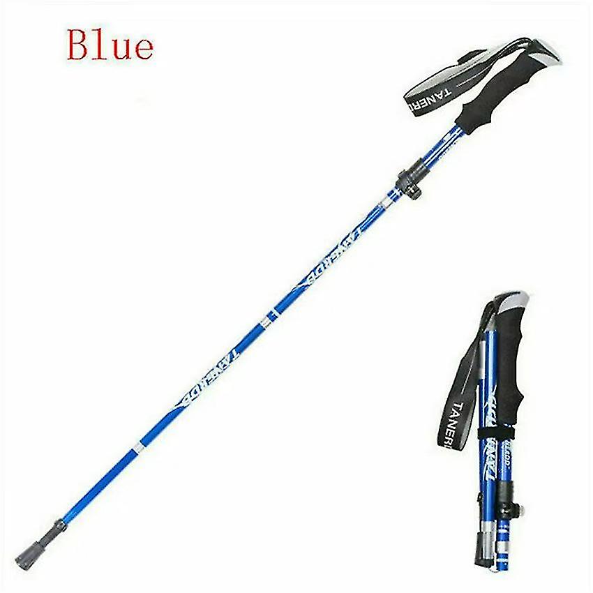 5-sect Folding Trek Poles Wal Stick Hi Hike Anti