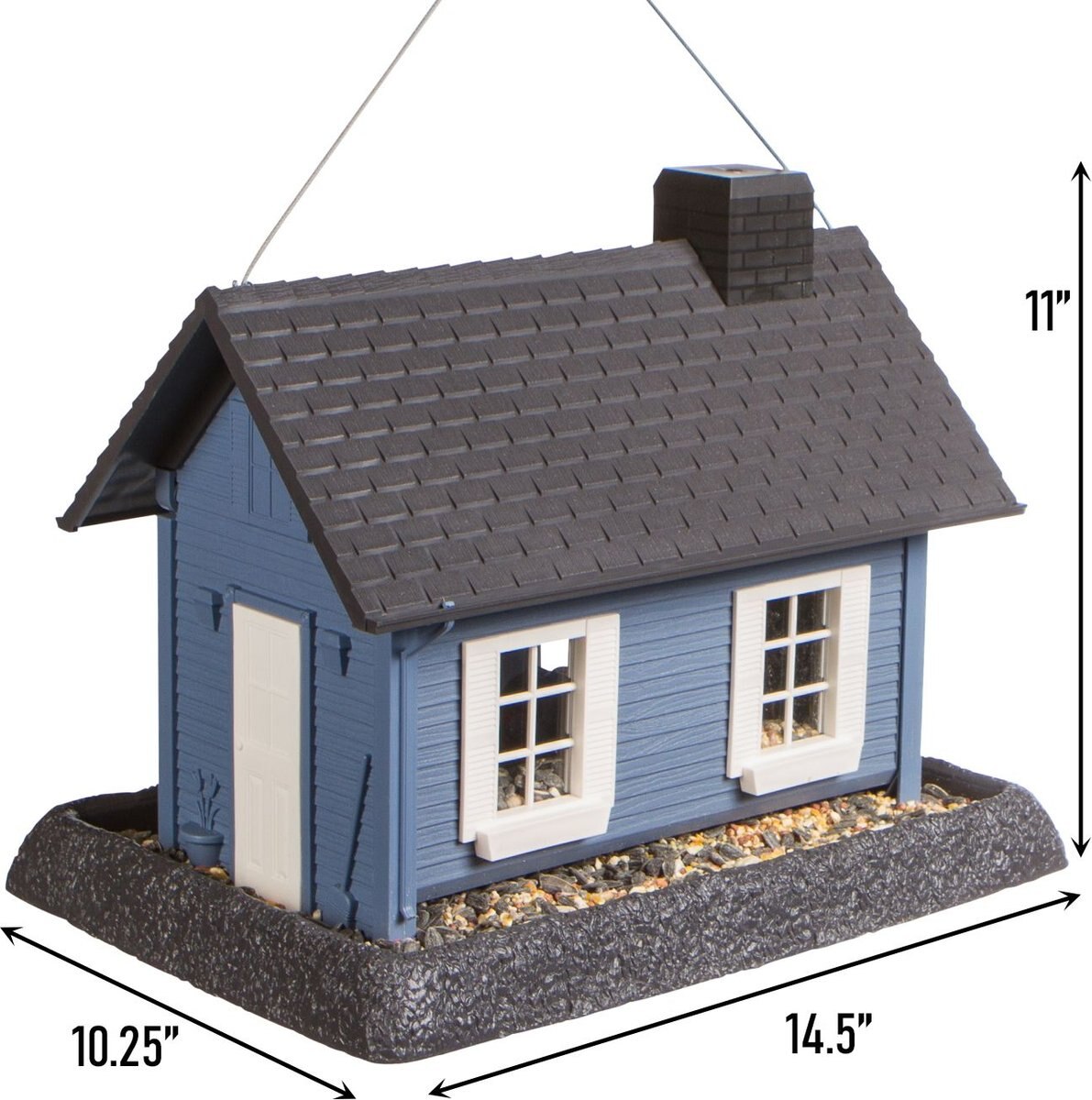 North States Village Collection Bird Feeder， Blue Cottage