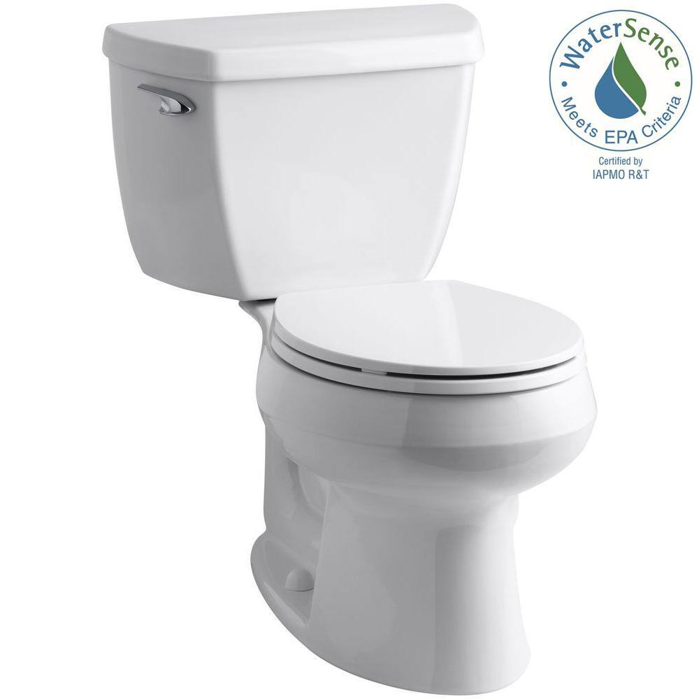 KOHLER Wellworth Classic Complete Solution 2-Piece 1.28 GPF Single Flush Round Toilet in White Seat Included (9-Pack) K-11464-9-0