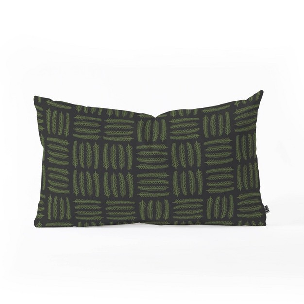 Oversize Iveta Abolina Pine Needle Checker Iii Lumbar Throw Pillow Green Deny Designs