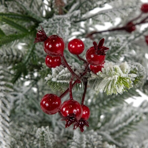 LED Frosted Mixed Pine Cardinals Potted Christmas Tree 2' White Lights