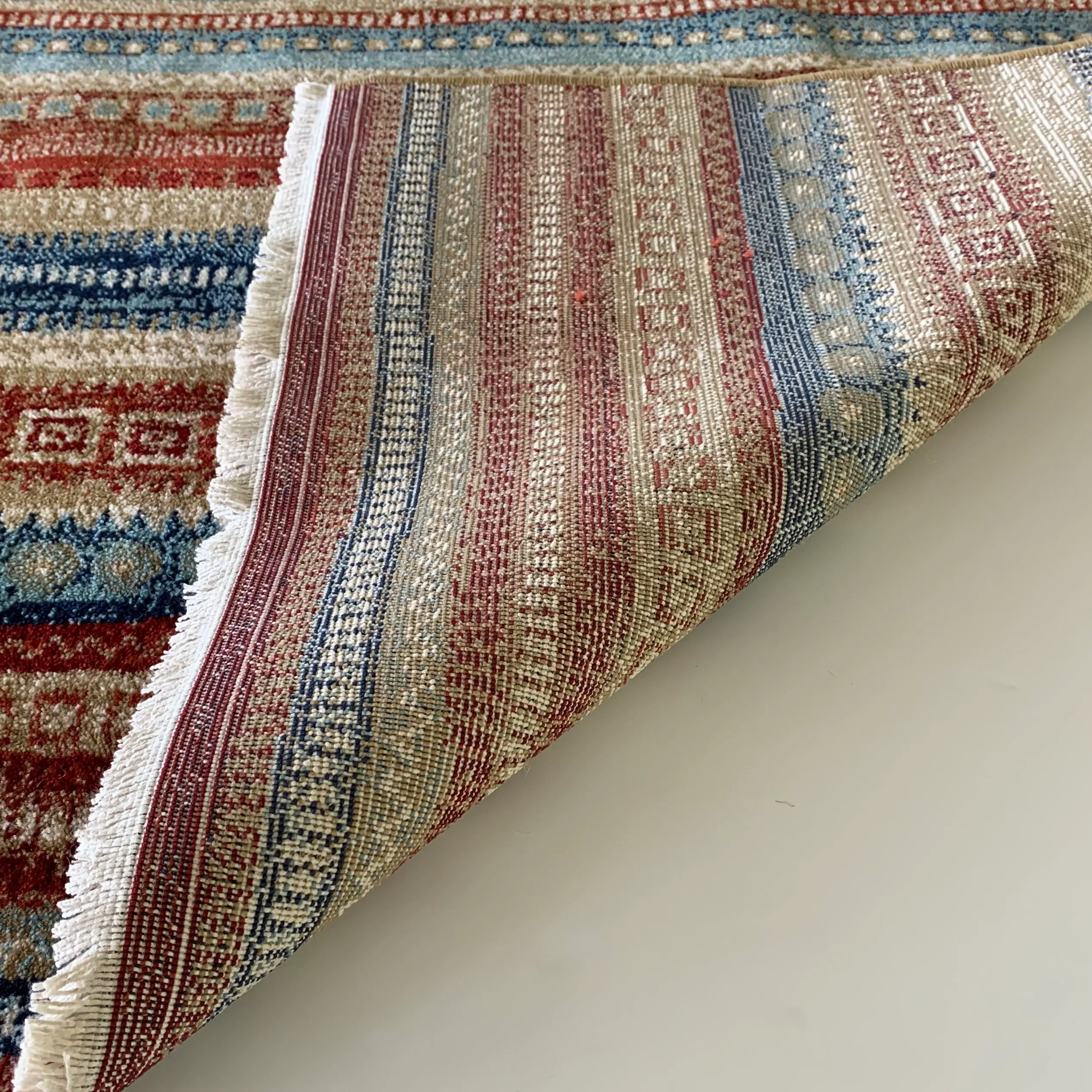 Jules-Gabbeh 5 x 8 Red and Blue Striped Area Rug