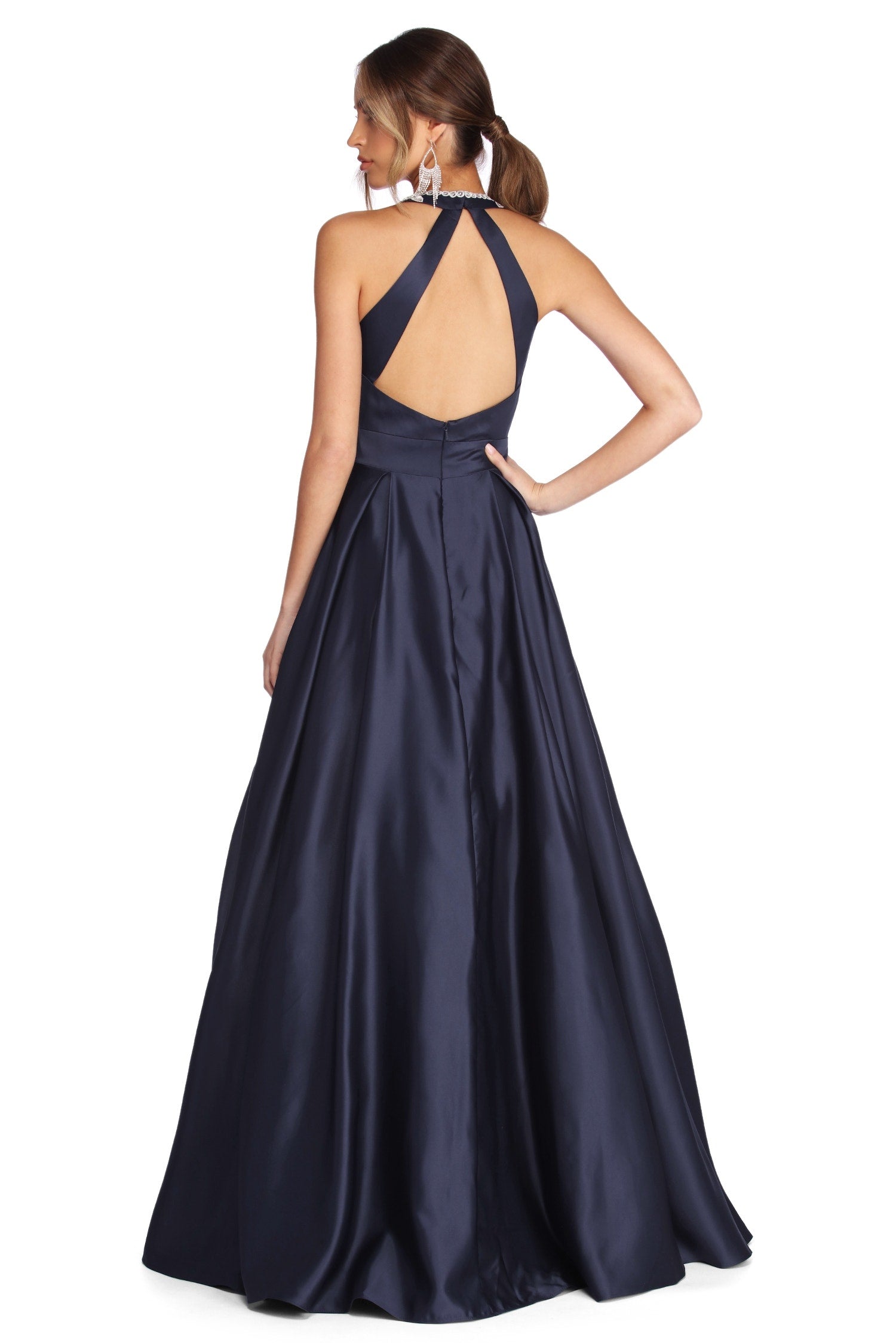 Maddie Formal Embellished Halter Ball Gown