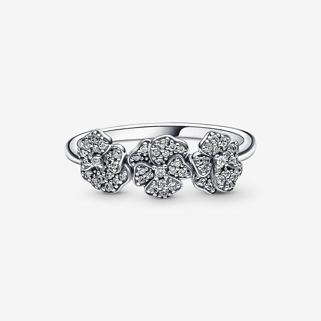 PANDORA  Triple Pansy Flower Ring