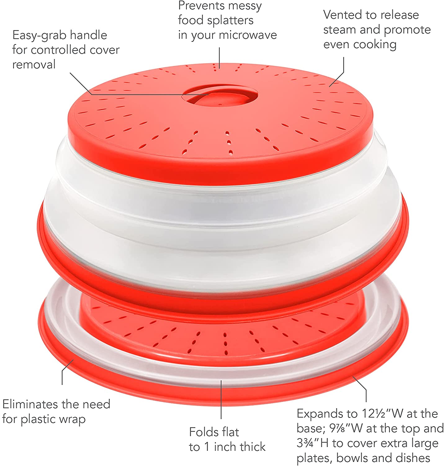 Tovolo Large Collapsible Microwave， Lid for Reheating Food