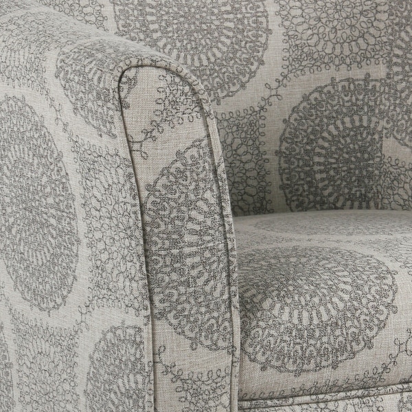 Porch and Den Blakeney Grey Medallion Tub Shaped Accent Chair