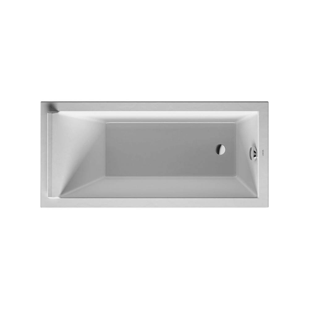 Duravit Starck 59 in. Acrylic Rectangular Drop-In Non-Whirlpool Bathtub in White 700331000000090