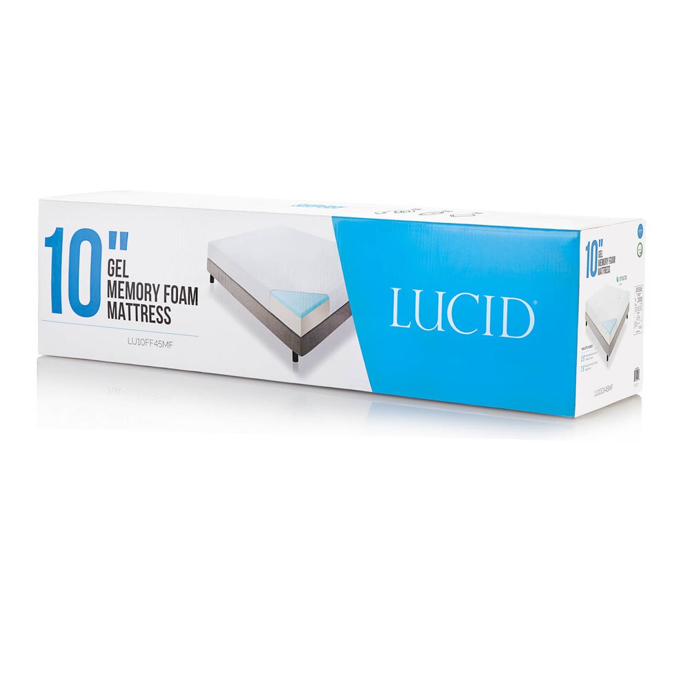 LUCID 10 inch Twin size Gel Memory Foam Mattress with Tencel Sheet Set