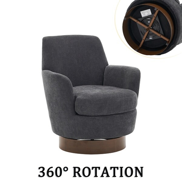 Velvet Swivel Barrel Chair，Swivel Accent Chairs Armchair for Living Room