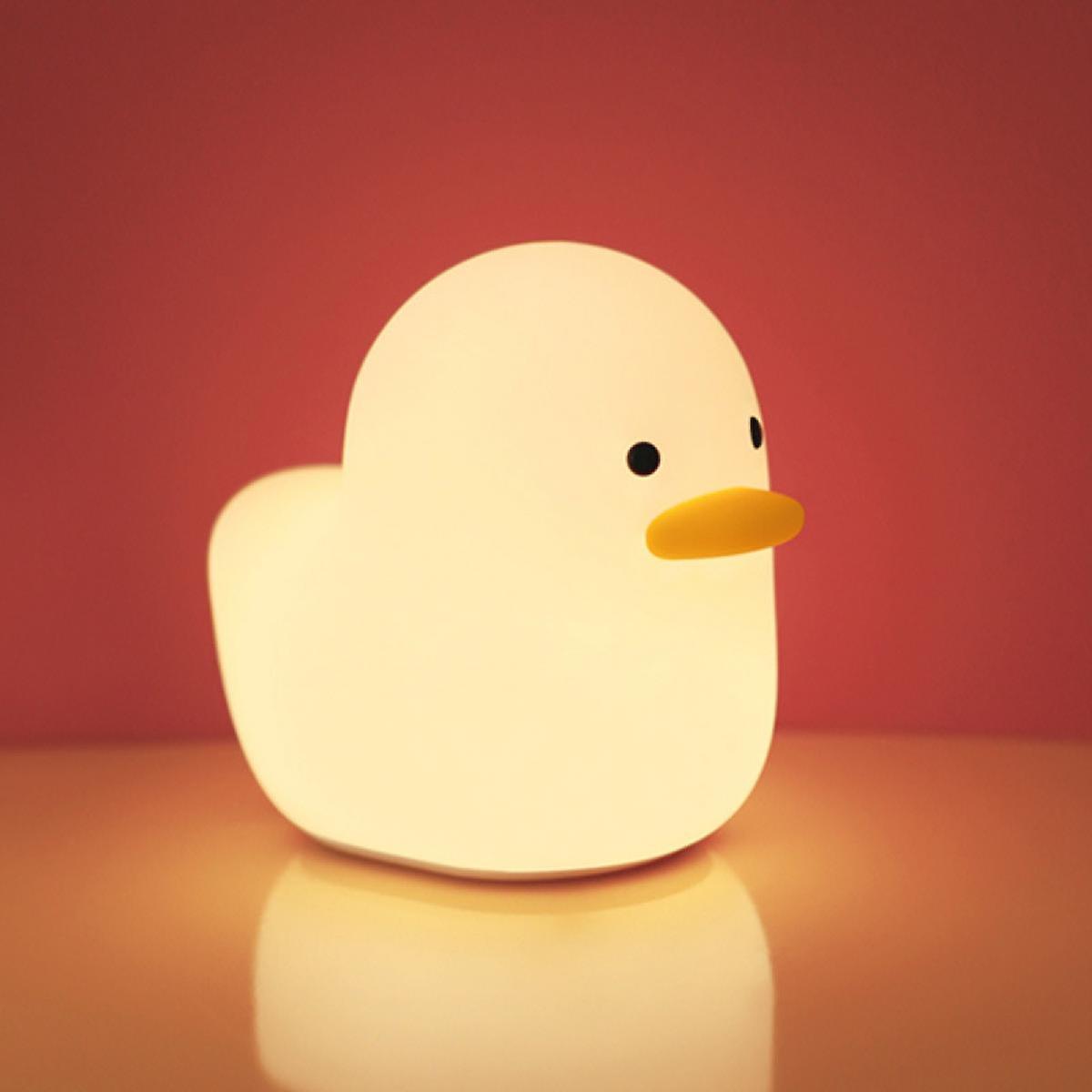 Led Night Light，smart Bedside Night Lamp With Touch Sensor Timer，silicone Rechargeable Duck Night Lights With Warm Light For Bedroom