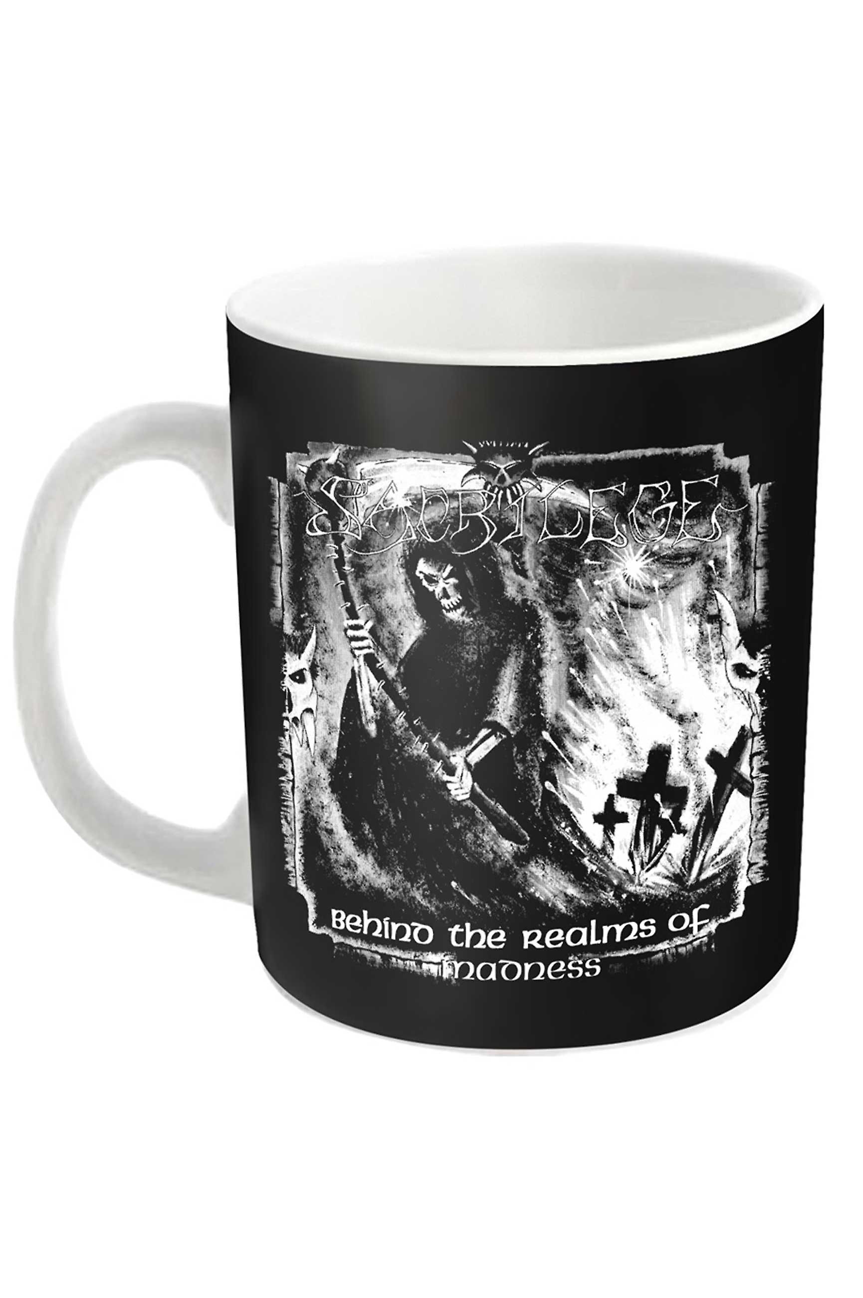 Sacrilege Mug Behind The Realms Of Madness Band Logo new Official White Boxed