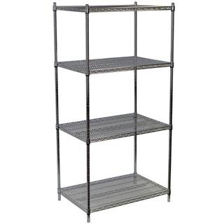 Storage Concepts Chrome 4-Tier Steel Wire Shelving Unit (36 in. W x 72 in. H x 24 in. D) WCS4-2436-74