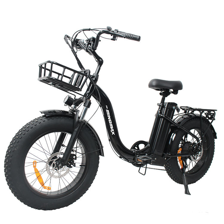 wholesale Low Step Through Thru Folding Foldable Cruiser Tire Fat Tyre 20 Wheel 48v Powerful E Pedelec Motor Snow Electric Bike