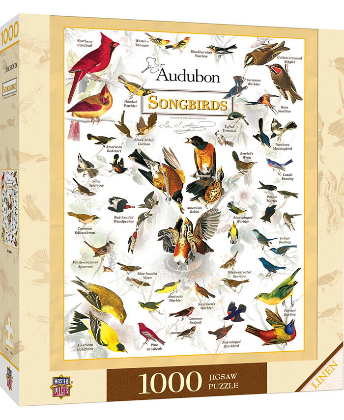 MasterPieces Puzzles Poster Art - Audubon Songbird 1000 Piece Adult Jigsaw Puzzle