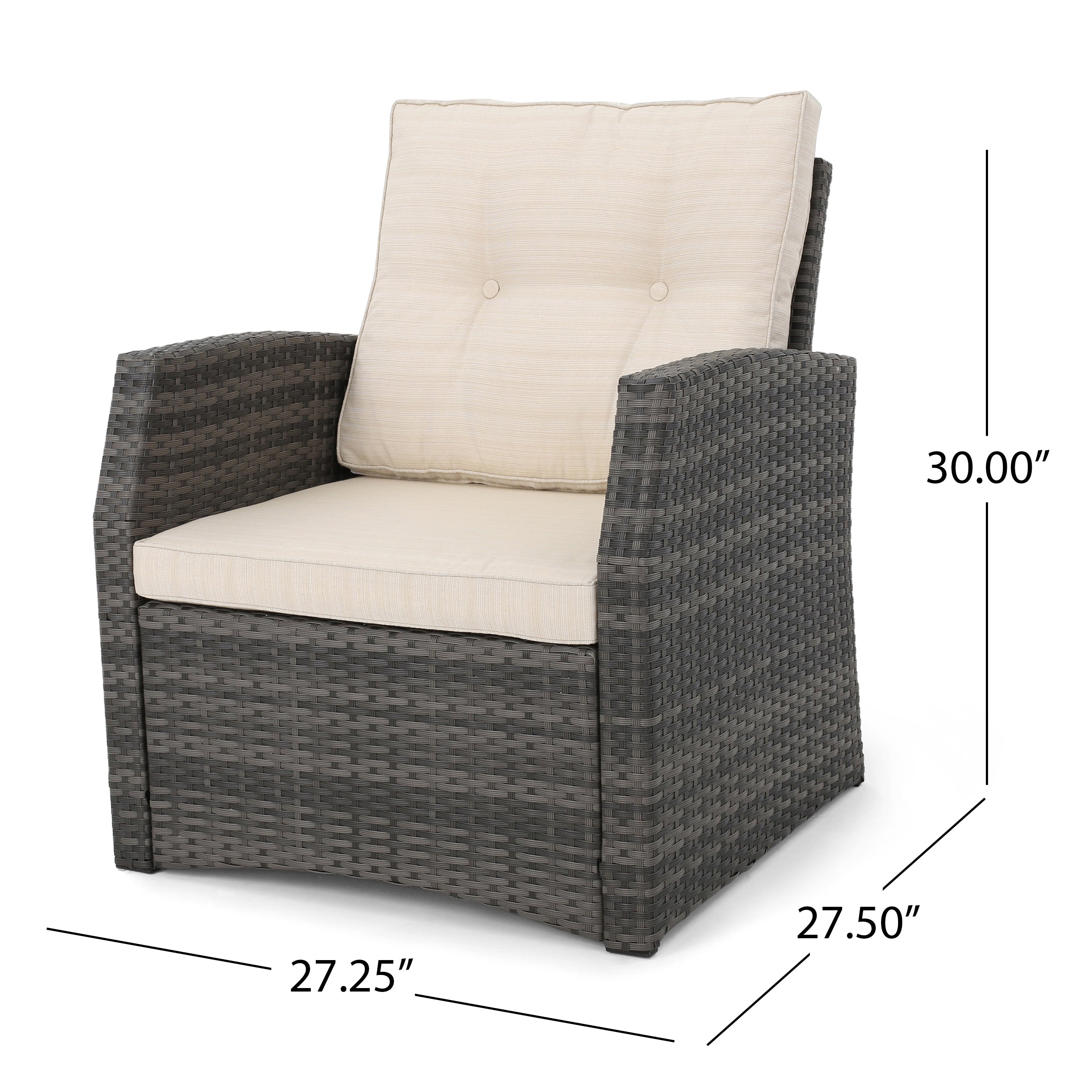 Nikki Outdoor Wicker Club Chair with Cushions