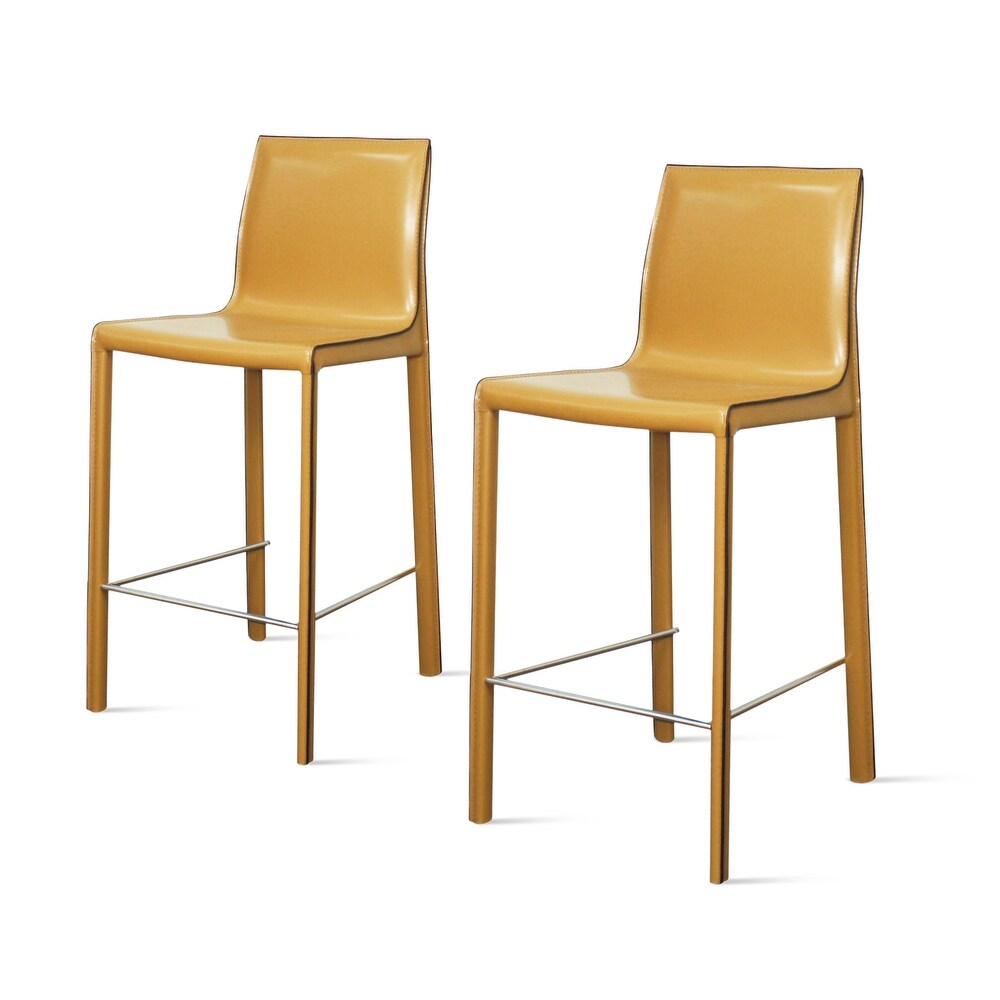 Gervin Recycled Leather Counter Stool Set of 2