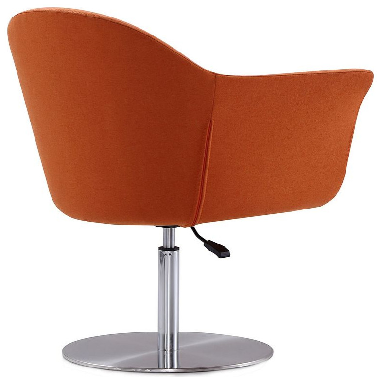 Voyager Swivel Adjustable Accent Chair in Orange and Brushed Metal (Set of 2)   Modern   Armchairs And Accent Chairs   by PARMA HOME  Houzz