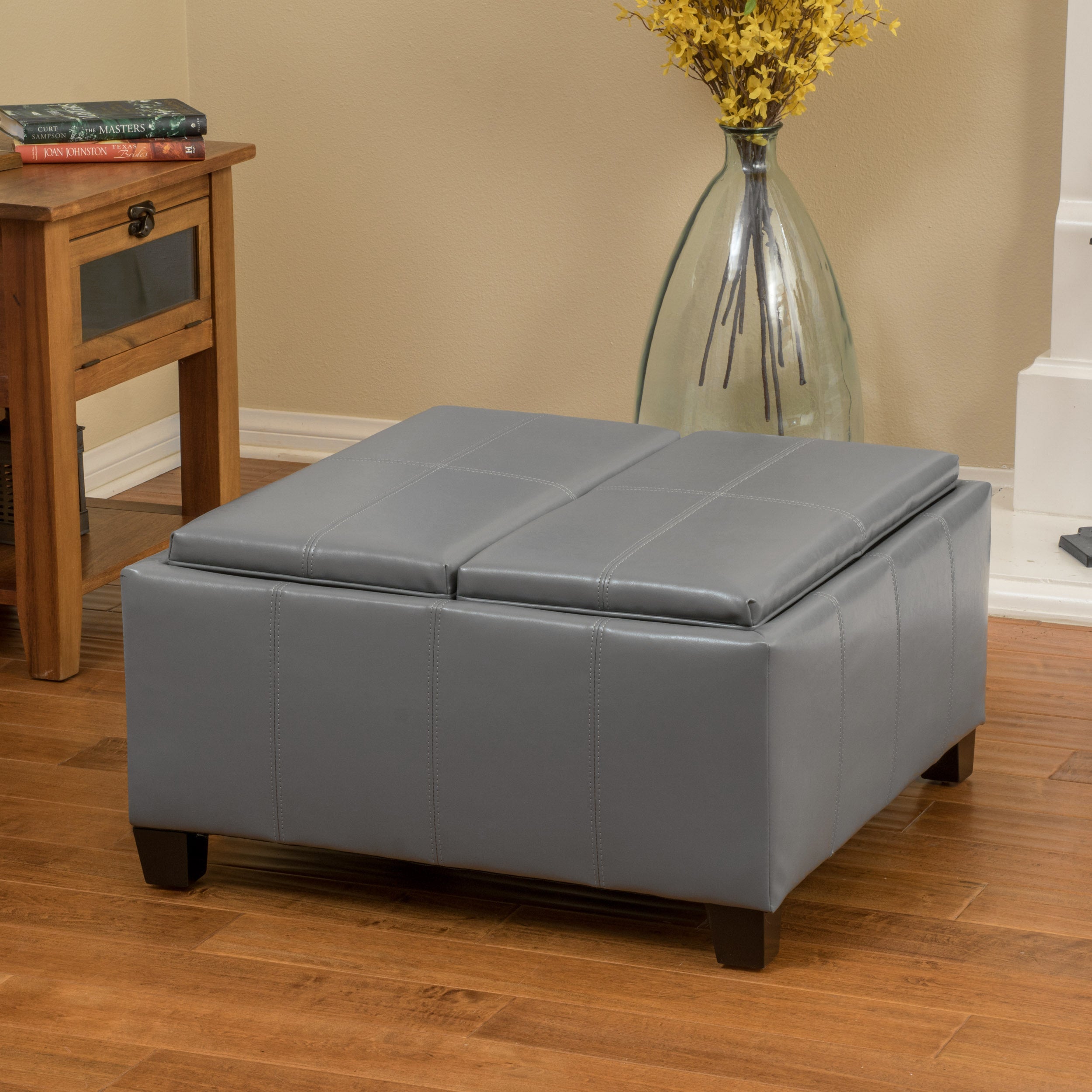 Mansfield Contemporary Tray Top Storage Ottoman