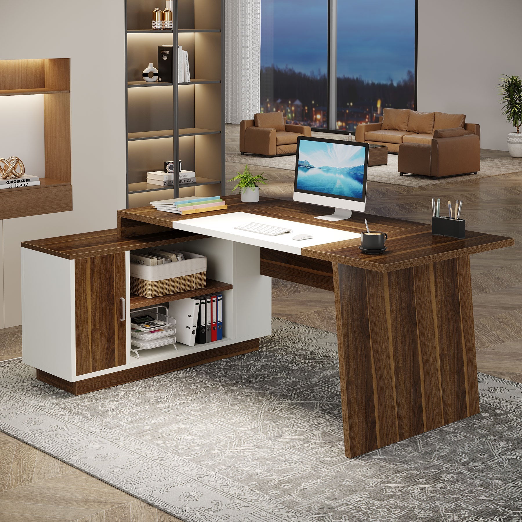 L-Shaped Executive Desk, 70.5