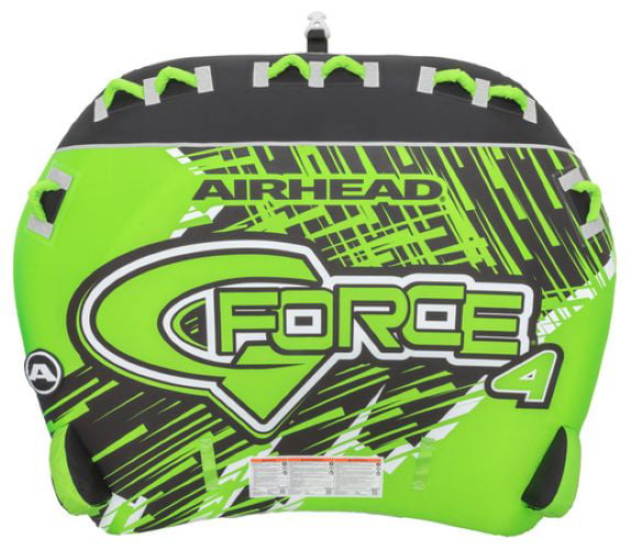 Airhead G-Force 4-Person Seating Capacity Towable Boat Tube Float， Heavy-Duty Nylon， Green