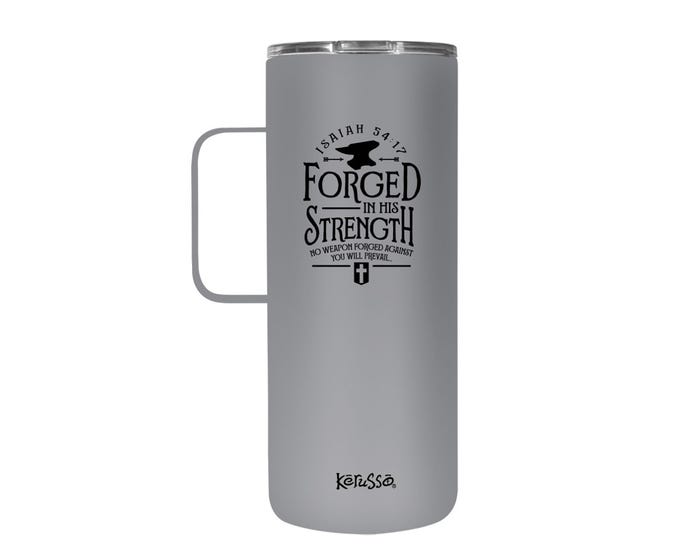 Kerusso Dual Wall Stainless Steel Forged Mug with Handle， 22 oz. - MUGS228