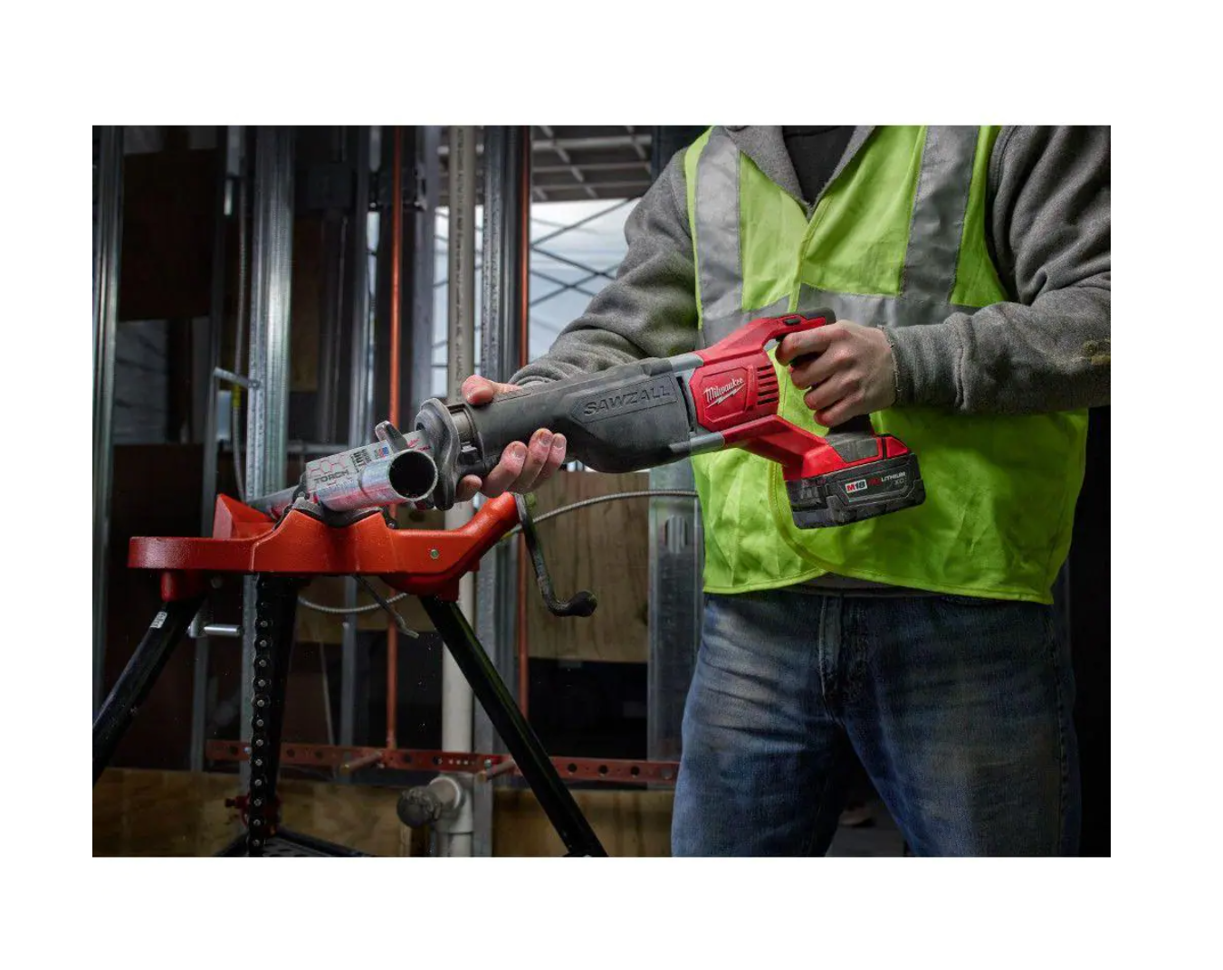 Milwaukee 2621-20-48-11-1837 M18 18V Lithium-Ion Cordless SAWZALL Reciprocating Saw with Two 3.0Ah Batteries