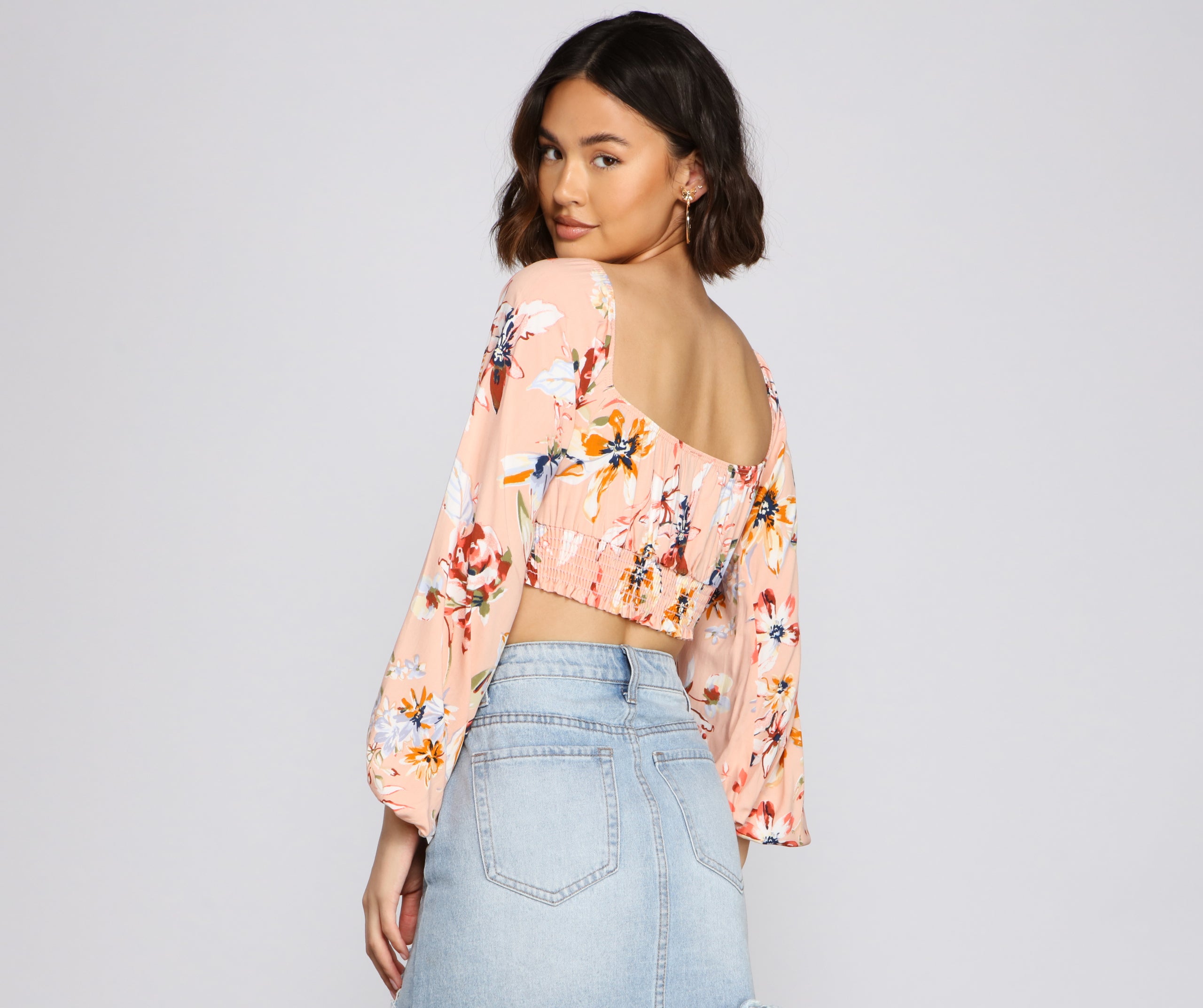 Flirty In Floral Crop Top