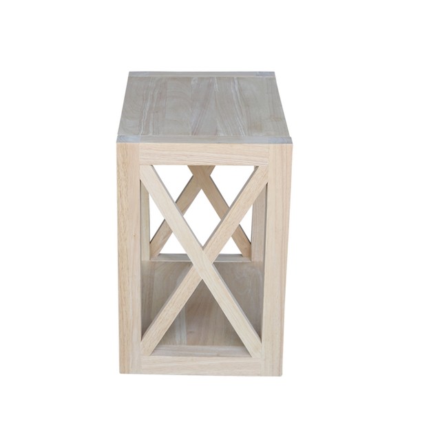 Hampton Solid Wood Narrow End Table Unfinished International Concepts