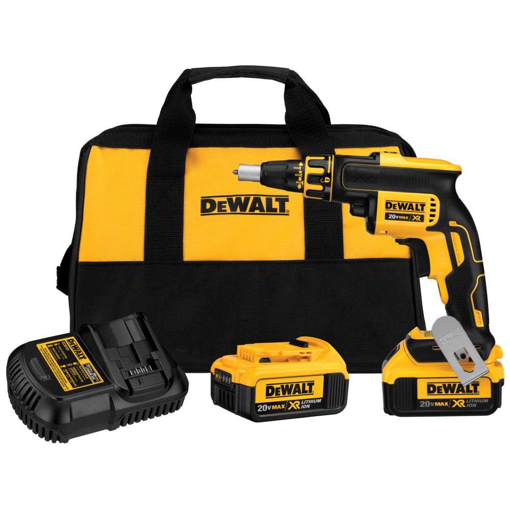 DEWALT 20 V MAX XR Li-ion Brushless Drywall Screwgun Kit (4.0Ah) DCF620M2 from DEWALT